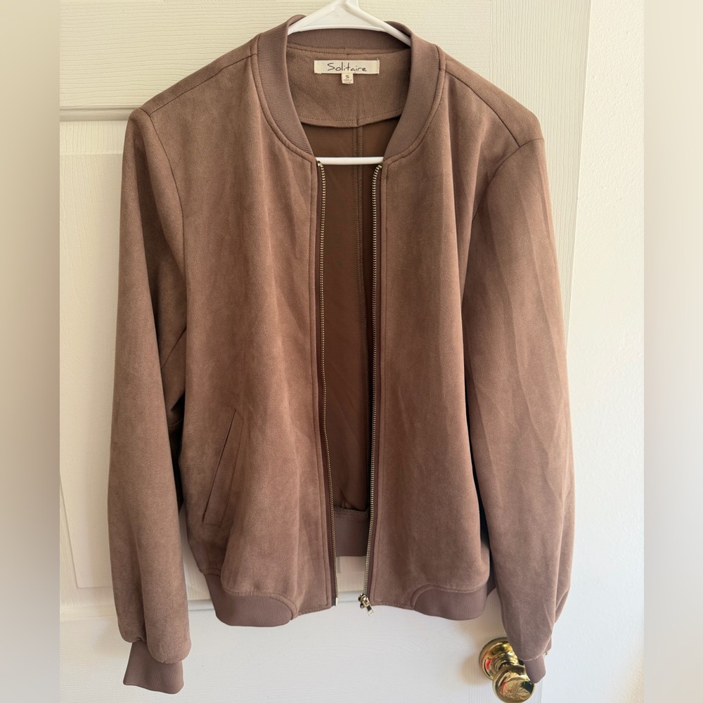 Solitaire Brown Bomber Jacket